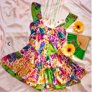 Vanessa Mooney Elisabeth Romper Dress size XL, 1X, 2X 80s print